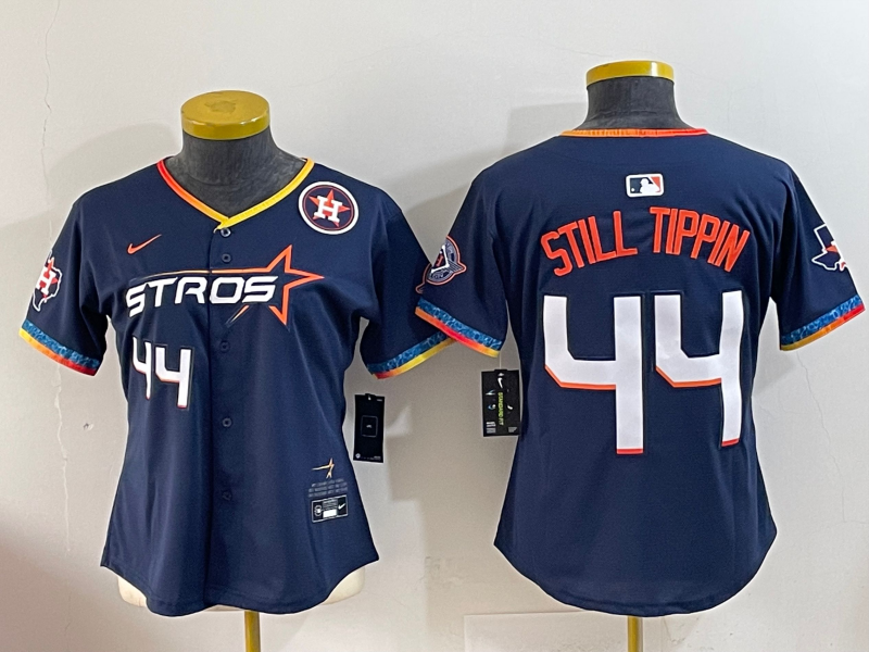 Women 2025 MLB Houston Astros #44 Alvarez black jersey style 65